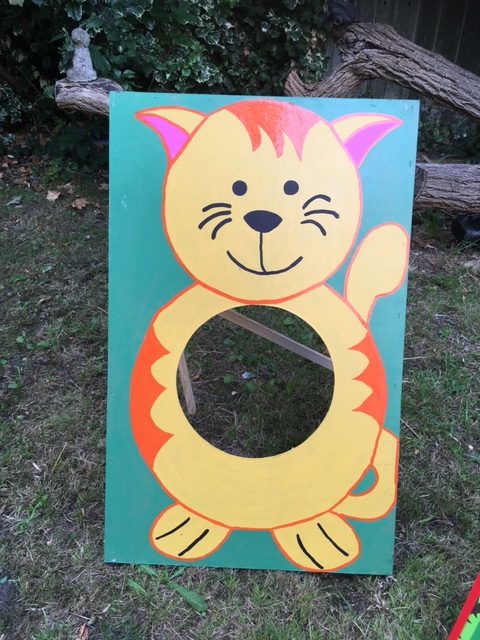 Cat Summer Fete Fayre Bean Bag Toss Throw Hire Game for Schools