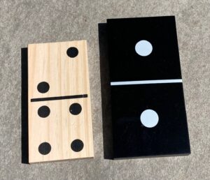 Garden giant dominoes for hire - size comparison