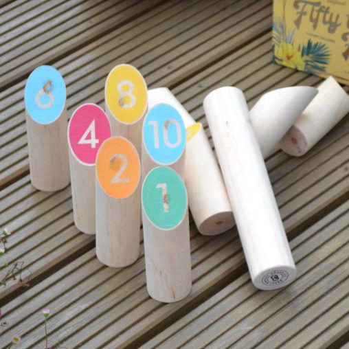 Colourful Kubb Garden Game Hire