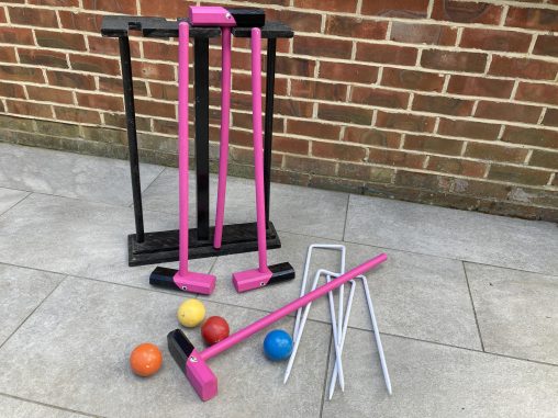 Alice in Wonderland flamingo themed croquet set for hire in Southampton
