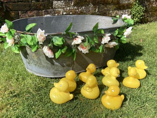 Hook a duck game in a tin bath for hire in Southampton, Hampshire