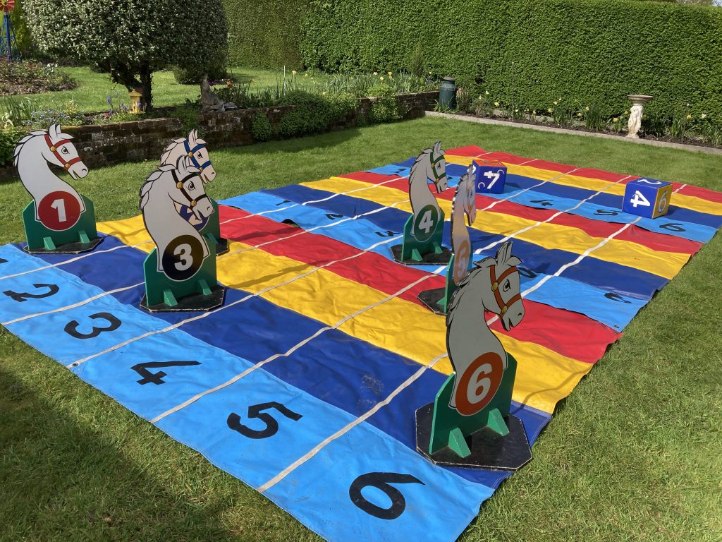 Horse race giant game for fundraising and school fetes for hire in Southampton