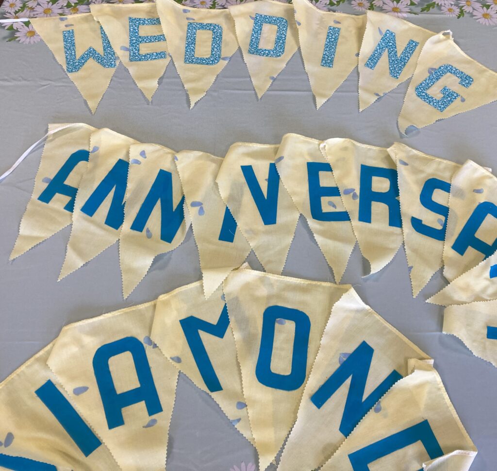 Diamon wedding anniversary bunting to hire in Southampton