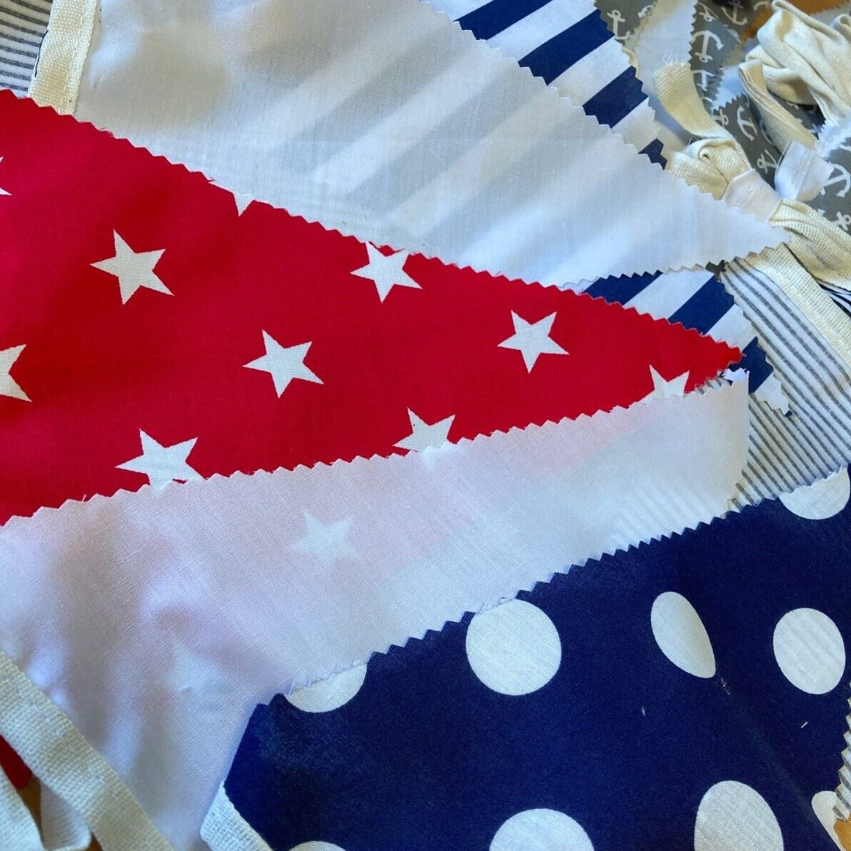 Red, Blue and Stripe Bunting Hire