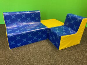 Soft play seating area by Wesco for hire in Southampton Hampshire 